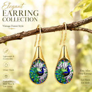 New Arrival Hot Selling On Temu & Shein, Teardrop Cat's Eye Stone Earrings For Women, Trendy Versatile Multi-Color Pattern Ear Jewelry Wholesale