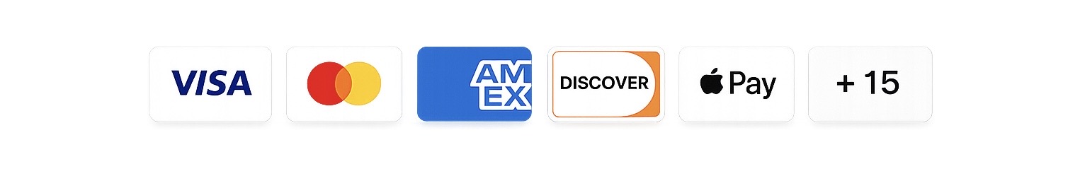 🔒 Trusted & Secure Payments • Visa • Mastercard • PayPal • Apple Pay • Google Pay • Stripe.