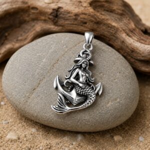 Mermaid Pendant 925 Sterling Silver Anchor Pendant For Men